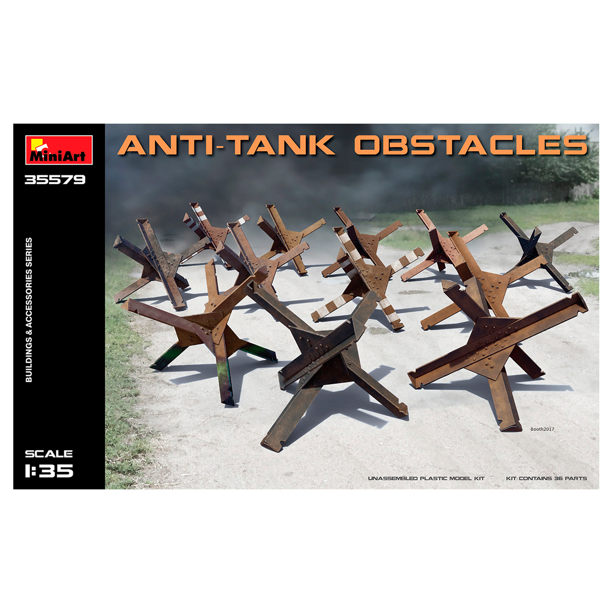 ak-interactive-1-35-anti-tank-obstacles-kit-di-modellismo-diorama image 1