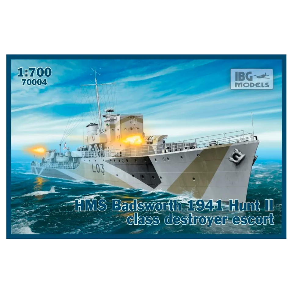 ak-interactive-hms-badsworth-1941-hunt-ii-class-1-700-modellino-nave-da-costruir image 1