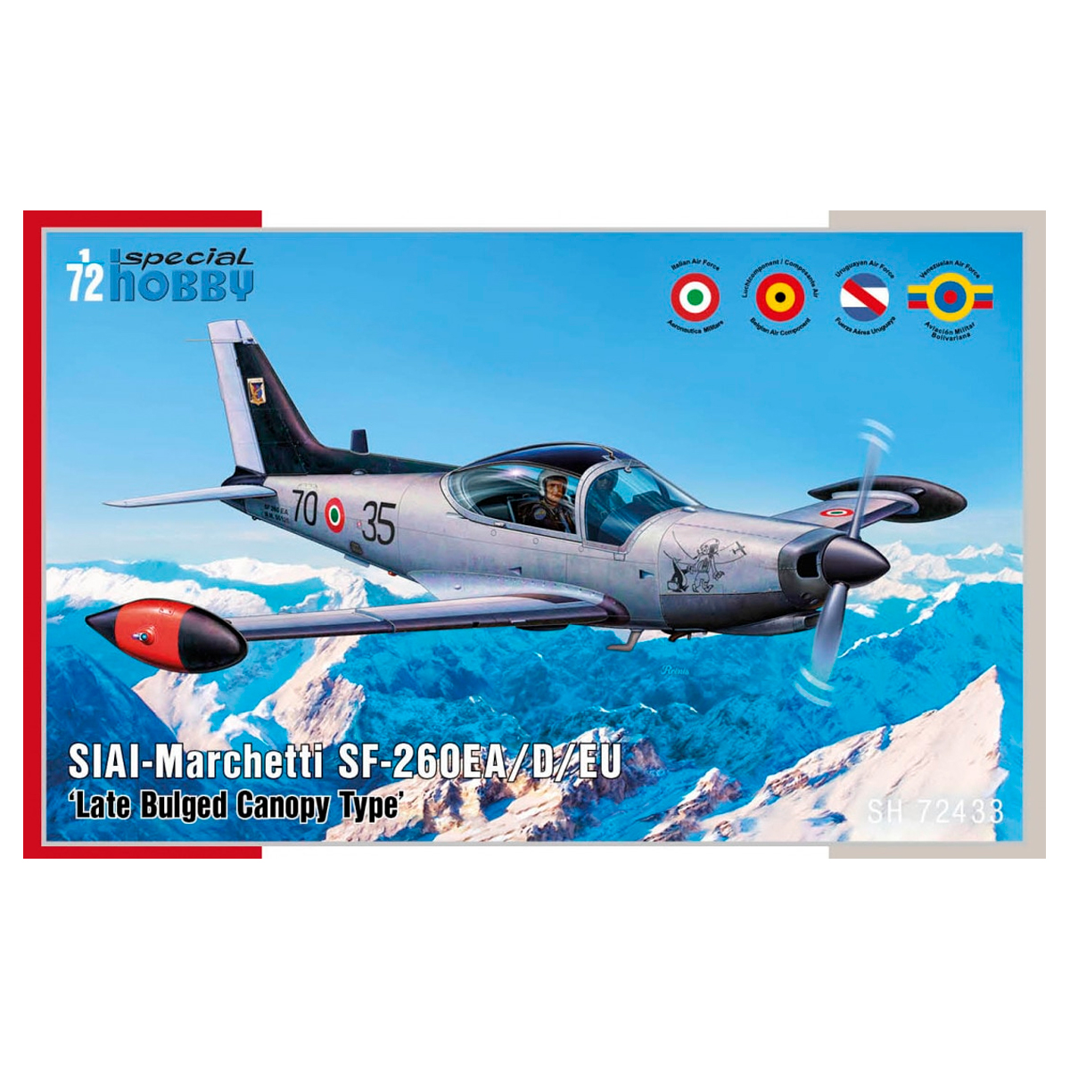 ak-interactive-siai-marchetti-sf-260ea-late-bulged-canopy-1-72-kit-aereo image 1