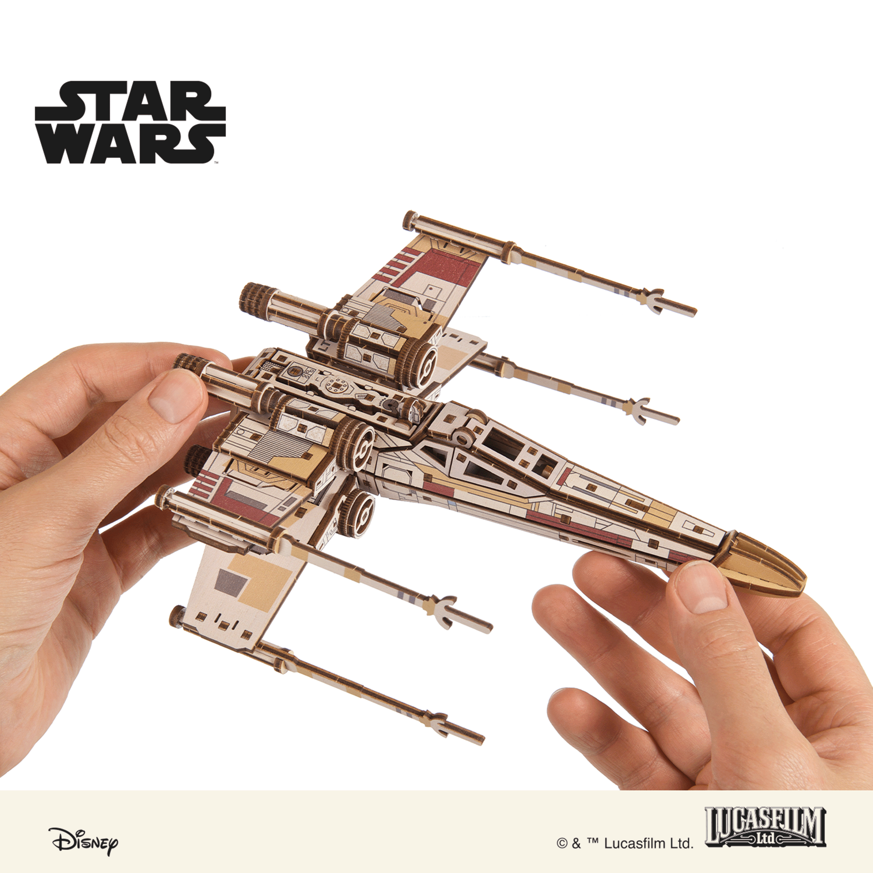 ugears-luke-skywalker-s-x-wing-starfighter-modellino-in-legno-della-serie-star-w image 6