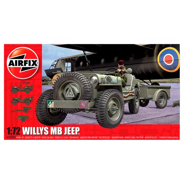 ak-interactive-willys-jeep-trailer-6pdr-gun-kit-modellismo-militare-scala-1-72 image 1