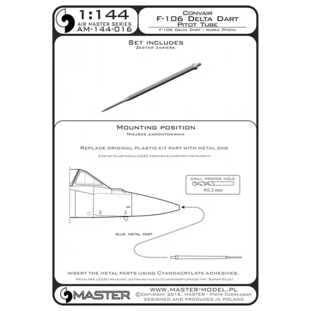 ak-interactive-1-144-f-106-delta-dart-pitot-tube-dettaglio-in-metallo image 1