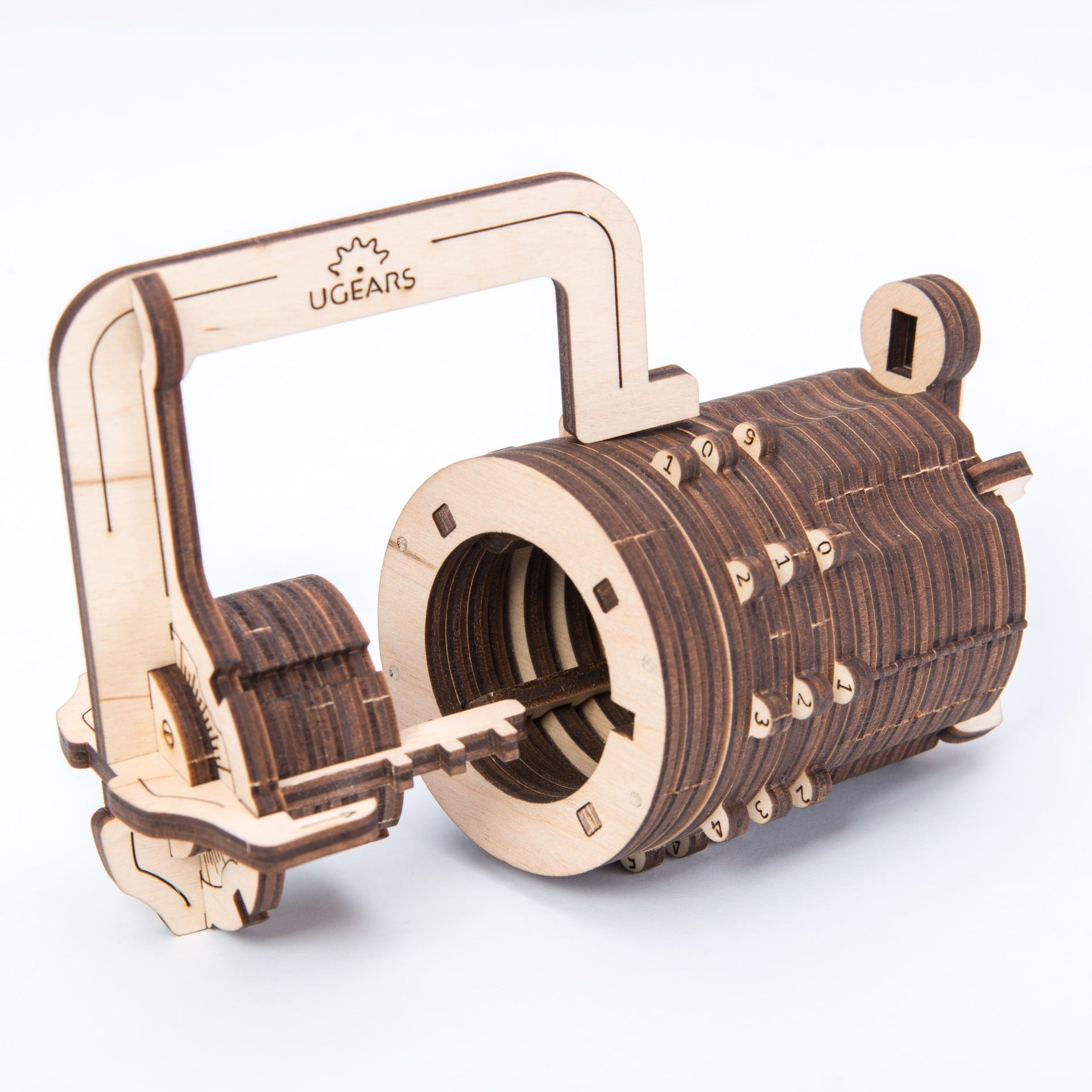 ugears-combination-lock-cryptex-lucchetto-a-combinazione-3d-in-legno image 3