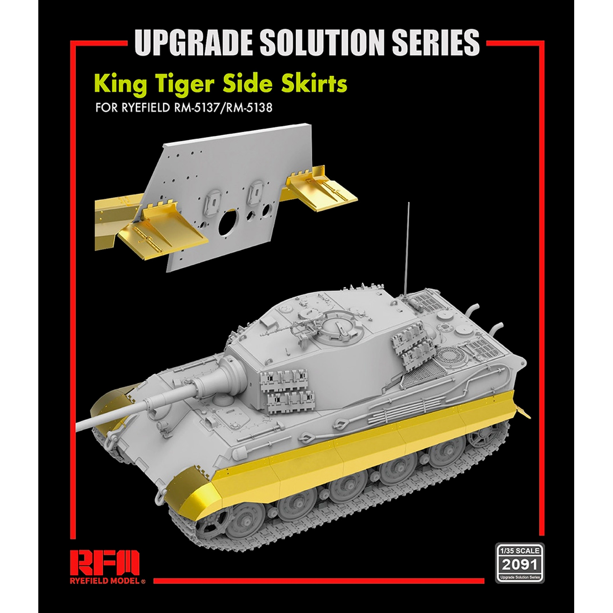 ak-interactive-1-35-upgrade-solution-series-king-tiger-side-skirts-per-rfm5137-r image 1