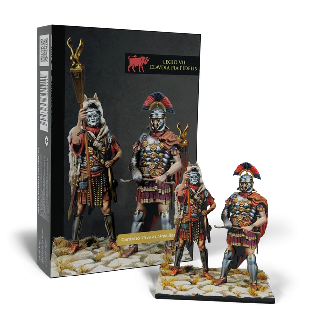 scale75-centvrio-titvs-et-alqvilifer-lepidvs-figura-storica-romana-in-resina-75m image 1