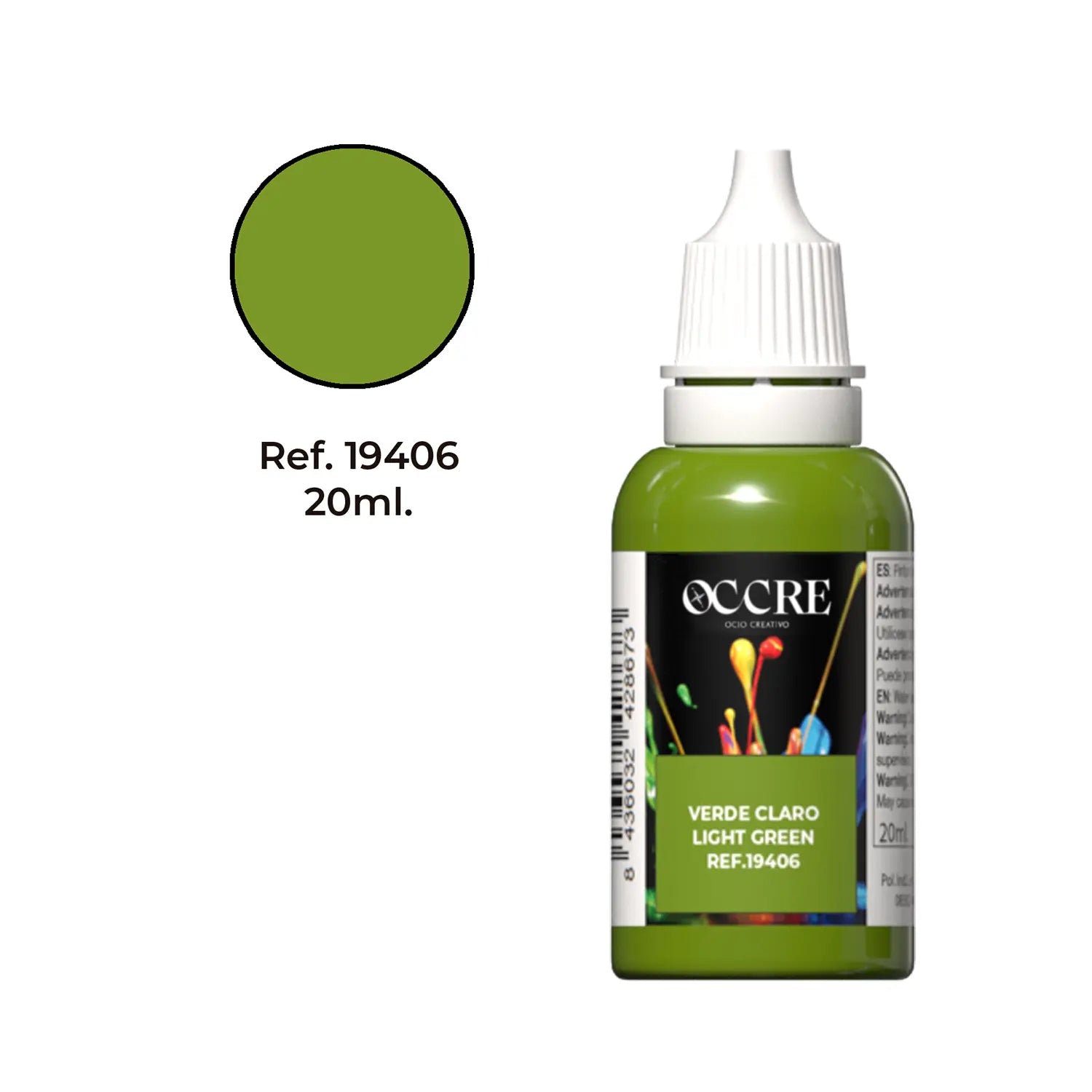 occre-vernice-acrilica-verde-chiaro-20-ml-colore-all-acqua-per-modellismo image 1