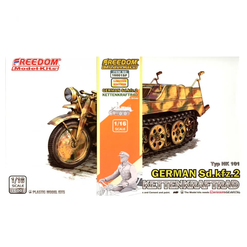 ak-interactive-1-16-wwii-german-sdkfz-2-kettenkraftrad-con-conducente-kit-modell image 1