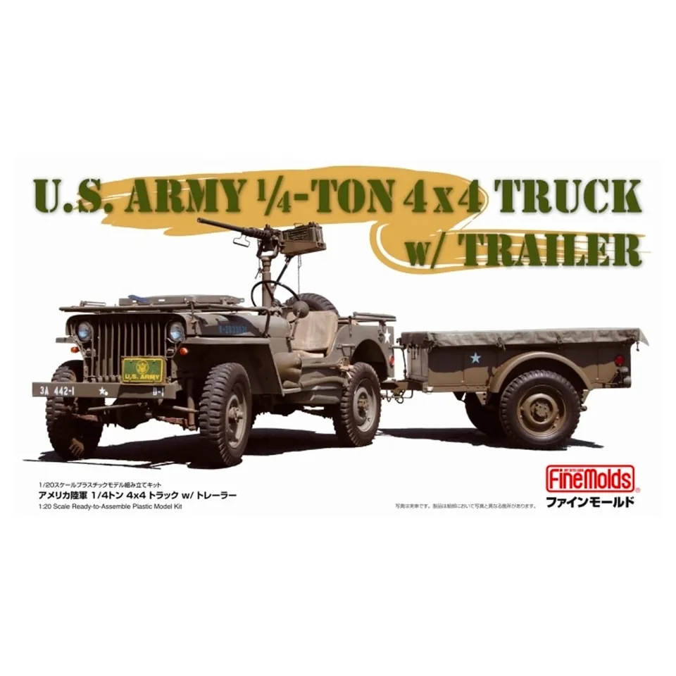 ak-interactive-1-20-u-s-army-1-4-ton-4-4-truck-w-trailer image 1