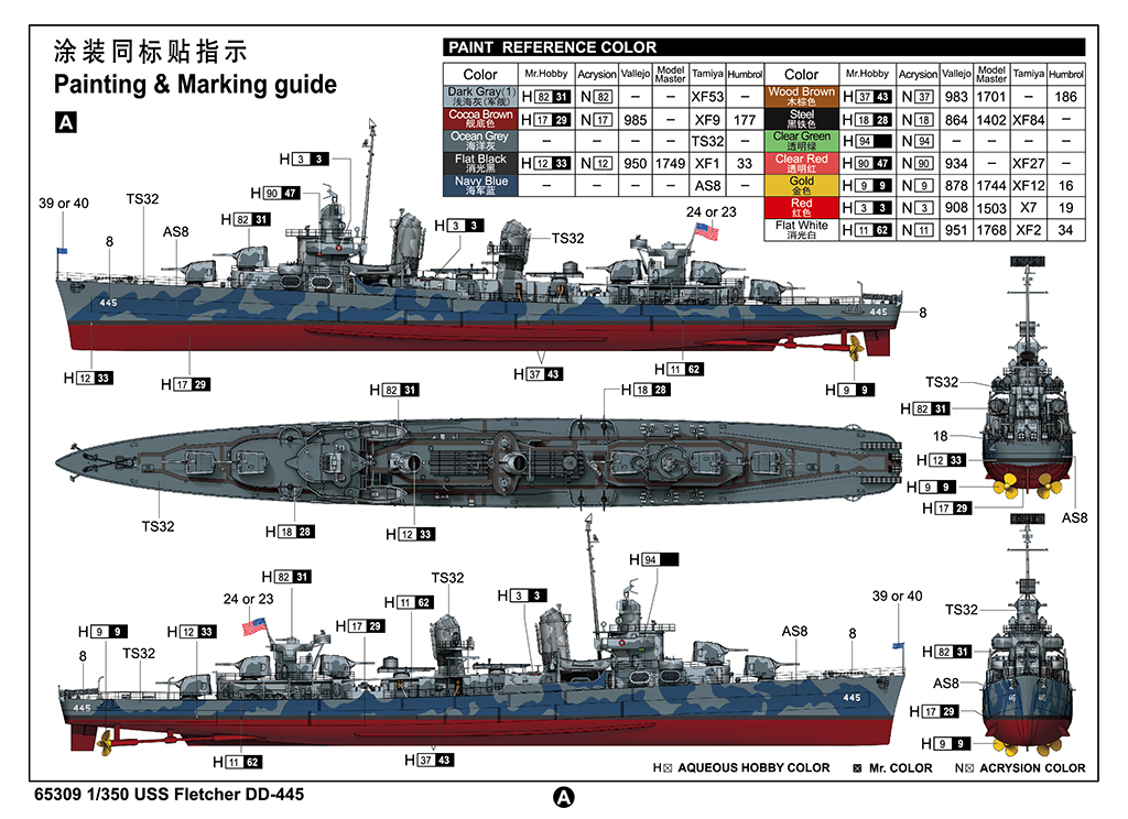 ak-interactive-1-350-uss-fletcher-dd-445-kit-modellismo-nave-militare image 2
