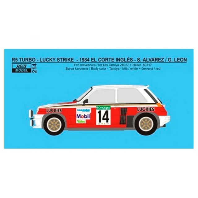 ak-interactive-1-24-renault-5-turbo-el-corte-ingles-1984-luckies-set-decal image 1