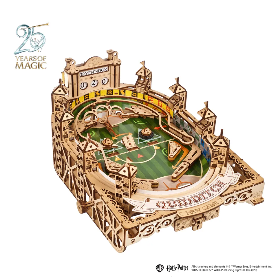 ugears-quidditch-pinball-harry-potter-gioco-flippeur-meccanico-in-legno image 1