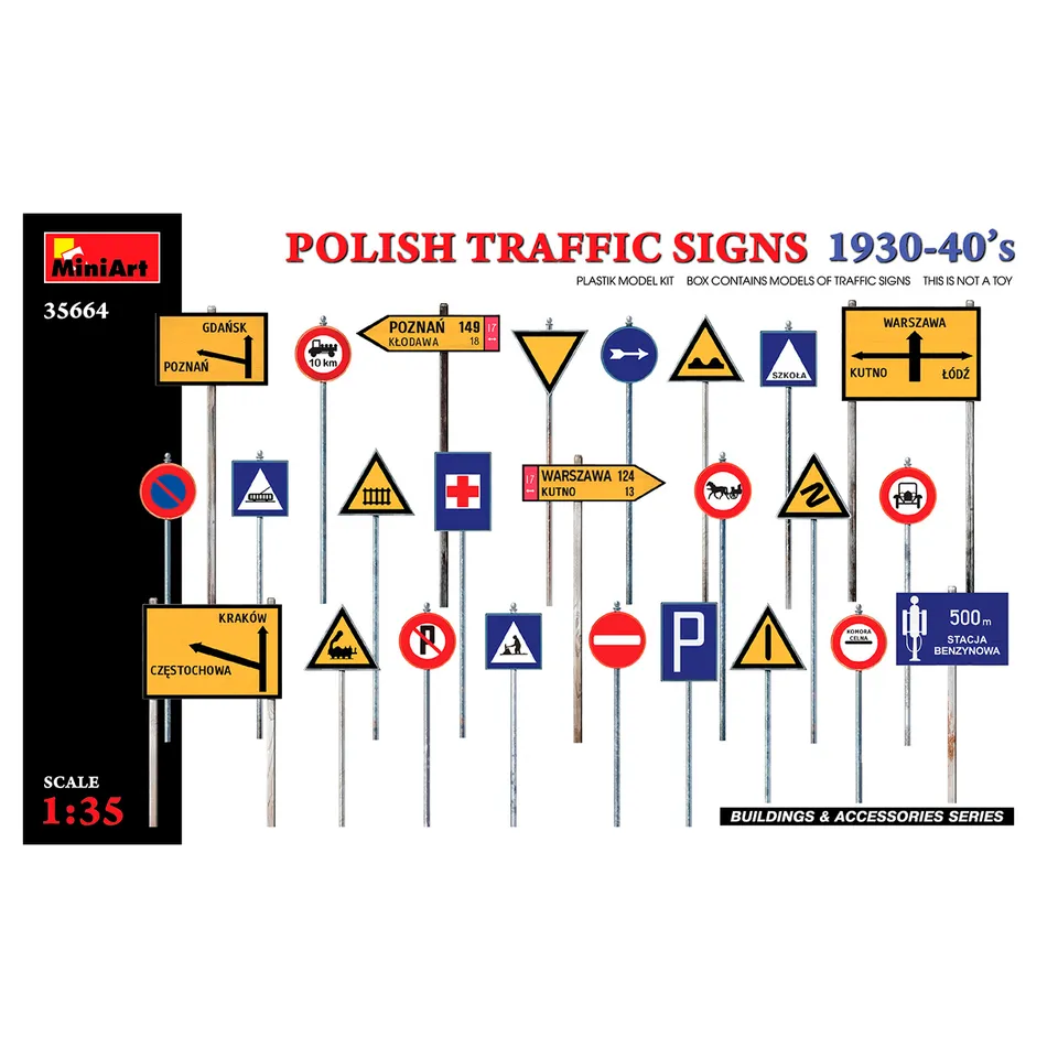 ak-interactive-1-35-polish-traffic-signs-1930-40-s-cartelli-stradali-polacchi-pe image 1