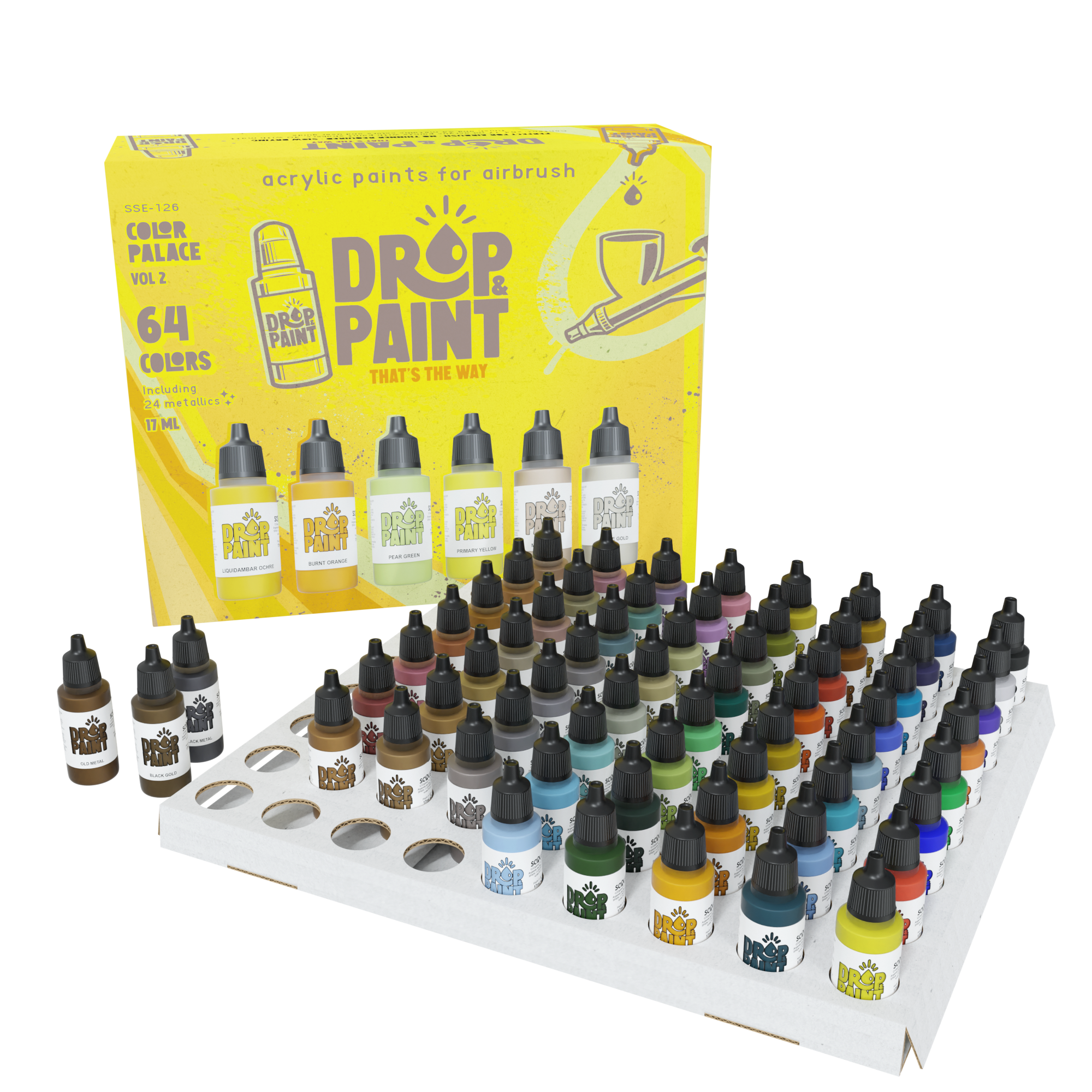 scale75-drop-paint-color-palace-vol-2-set-acrilici-pronti-per-aerografo-con-vass image 1