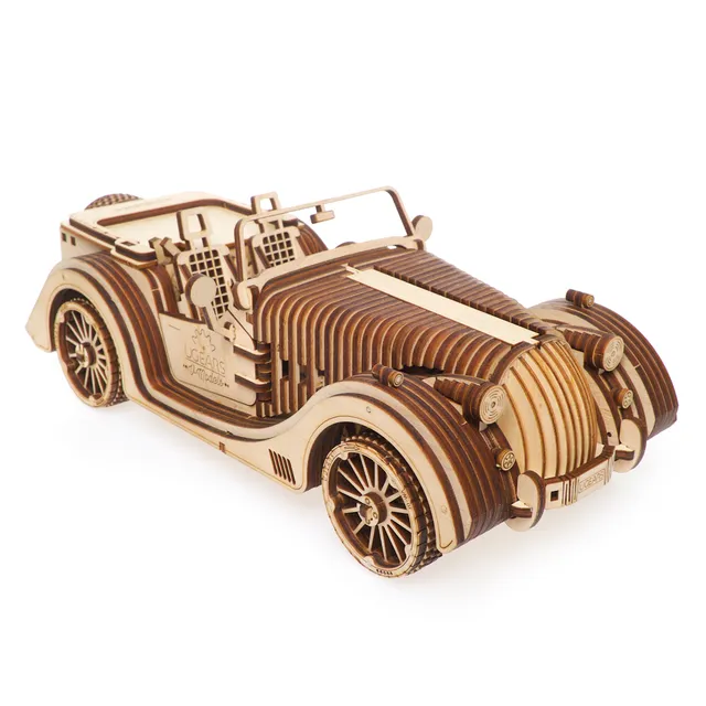 ugears-roadster-vm-01-modello-meccanico-in-legno-auto-sportiva-v8 image 1
