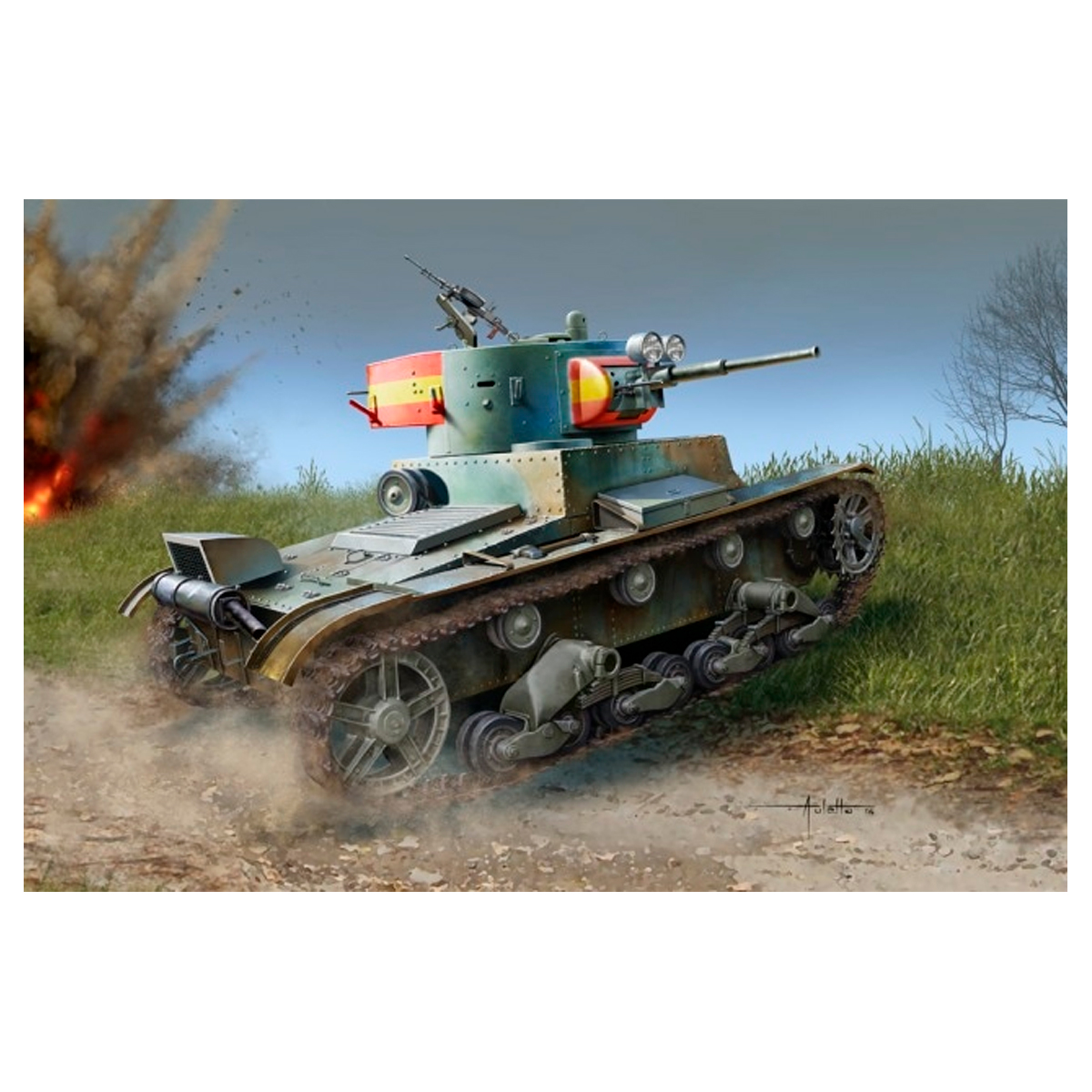 ak-interactive-1-35-soviet-t-26-light-infantry-tank-mod-1936-1937-kit-carro-arma image 1