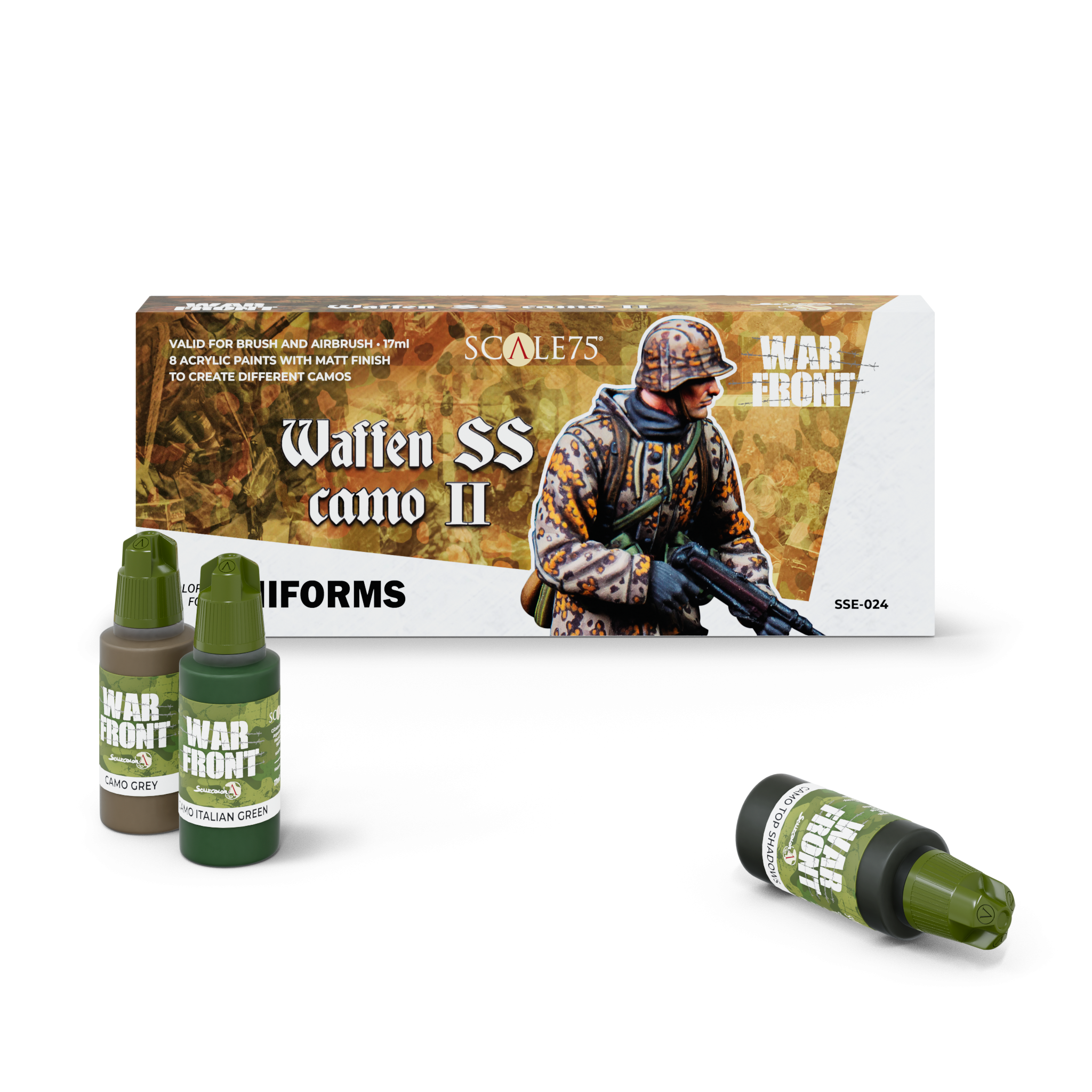 scale75-warfront-waffen-ss-camo-ii-set-8-colori-acrilici-opachi image 1