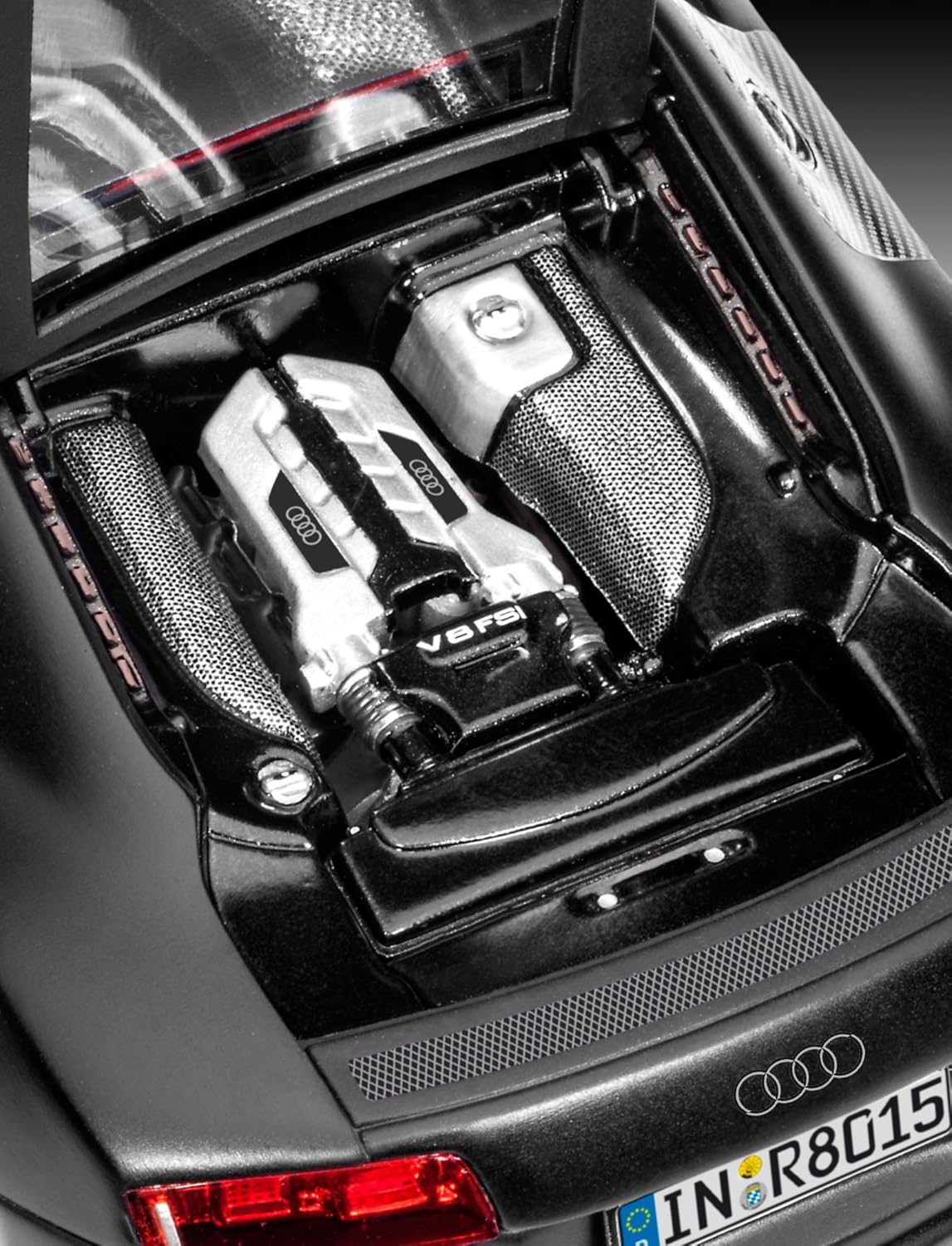 ak-interactive-1-24-audi-r8-black-modello-auto-sportiva-da-costruire image 7