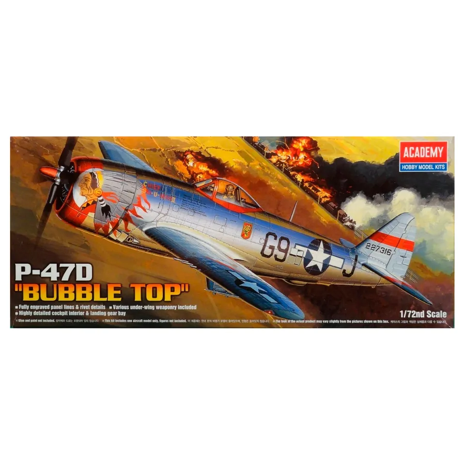 ak-interactive-1-72-p-47d-bubble-top-kit-aereo-da-costruire-e-dipingere image 1