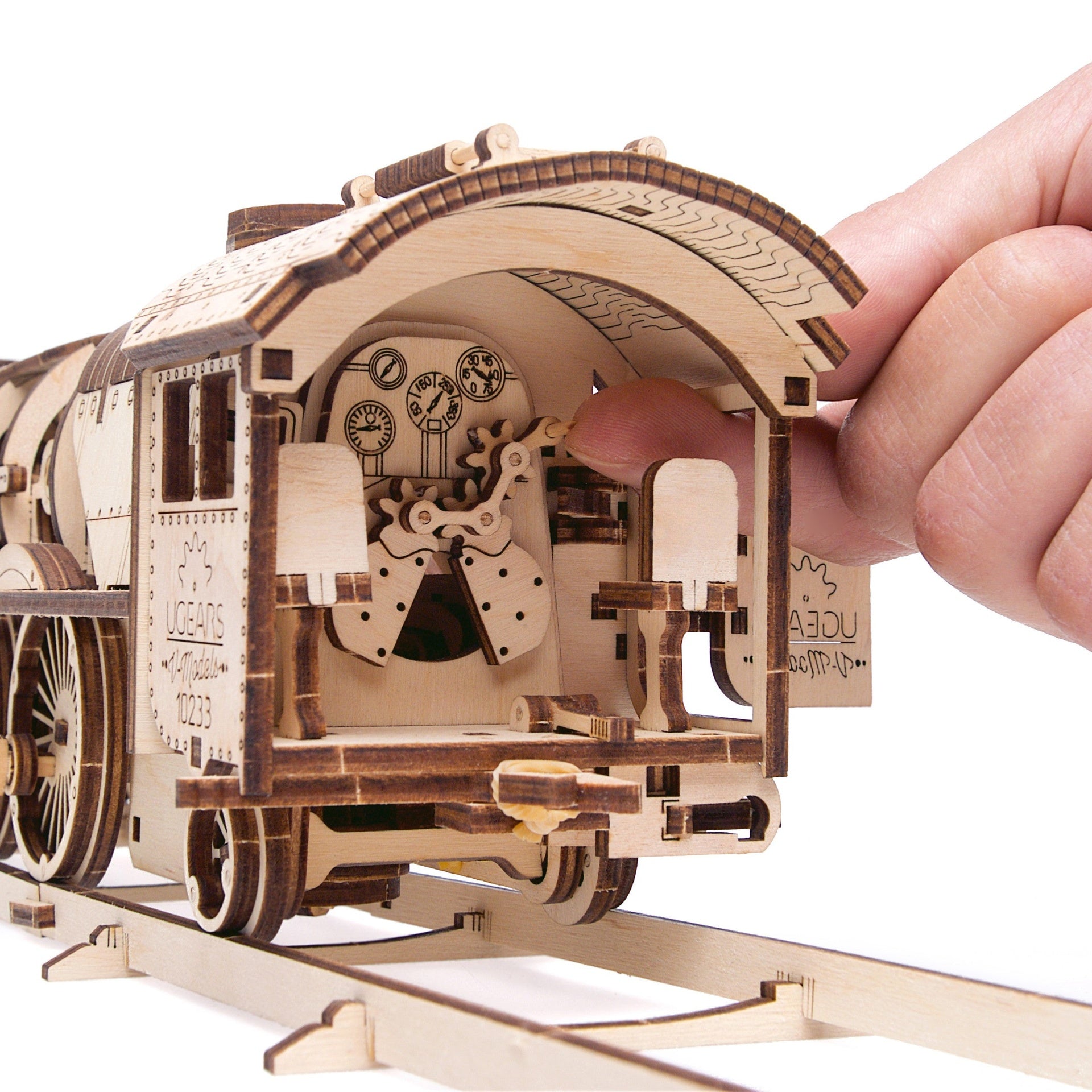 ugears-v-express-treno-a-vapore-con-tender-kit-in-legno image 2