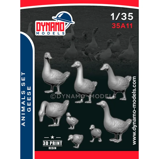 ak-interactive-1-35-animals-set-geese-set-di-oche-in-scala-1-35-per-diorami image 1