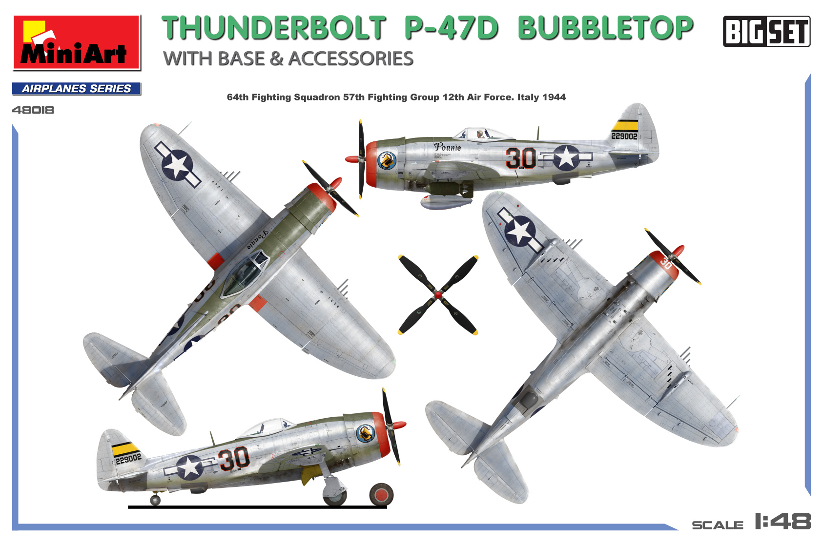 ak-interactive-1-48-thunderbolt-p-47d-bubbletop-big-set-con-base-e-accessori-kit image 4