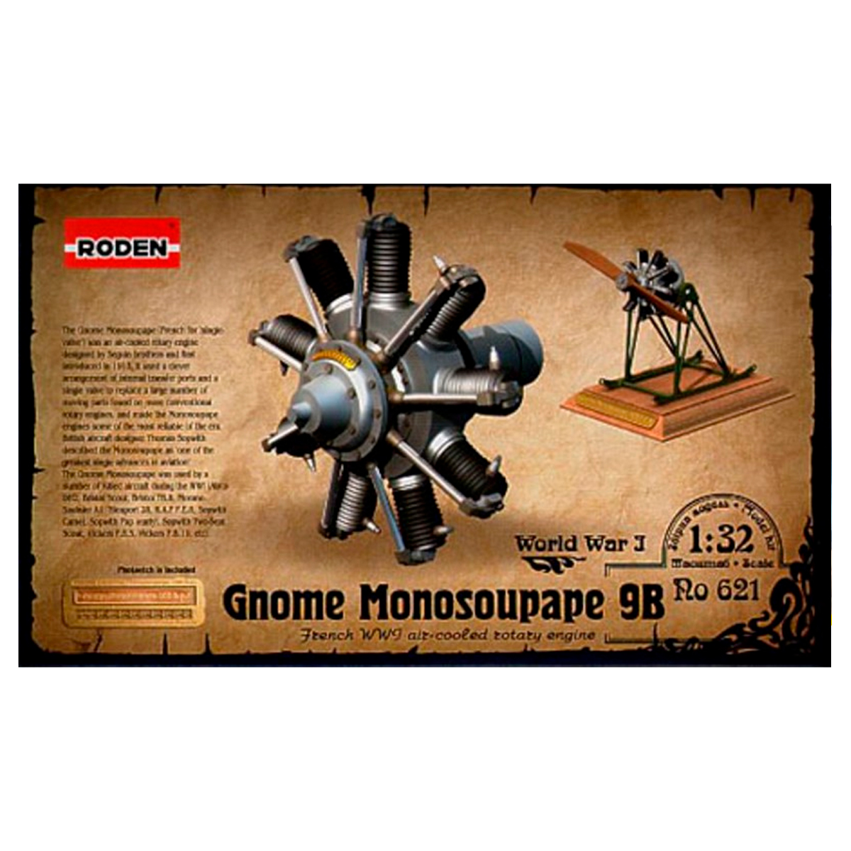 ak-interactive-gnome-monosoupape-9b-motore-rotativo-francese-wwi-in-scala-1-32 image 1