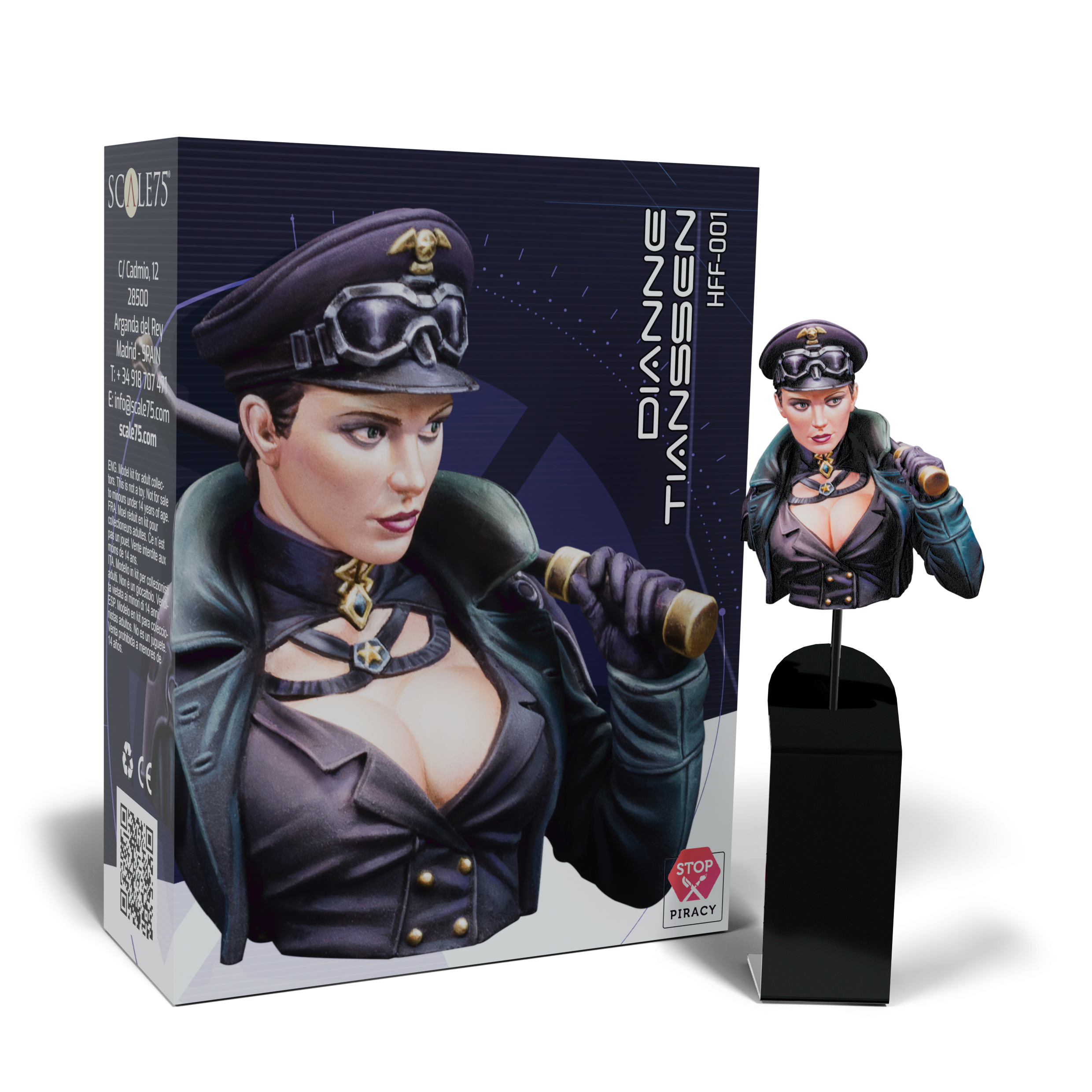 scale75-dianne-tianssen-busto-in-resina-75mm-da-montare-e-dipingere image 1