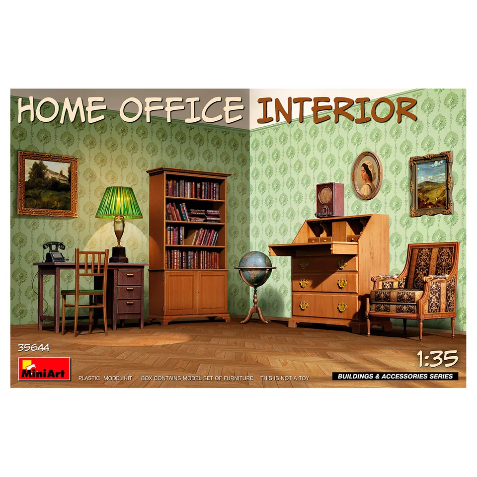 ak-interactive-home-office-interior-scala-1-35-set-diorama-arredamento image 1