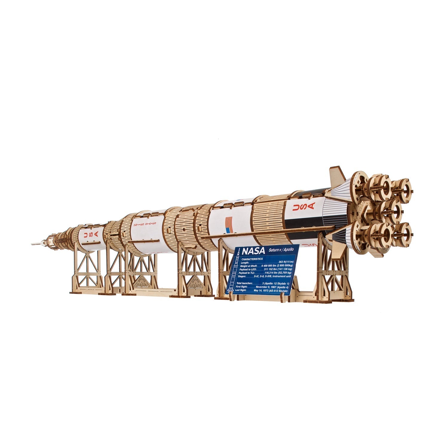ugears-nasa-saturn-v-kit-di-modellismo-in-legno-3d-razzo-saturno-v image 4