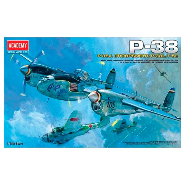 ak-interactive-1-48-p-38-lightning-modellino-aereo-da-costruire-j-droopsnoot-l-f image 1