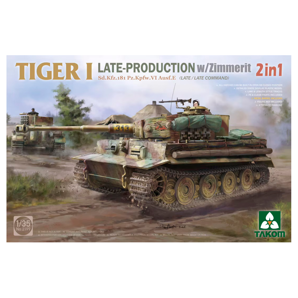 ak-interactive-1-35-tiger-i-late-production-w-zimmerit-sd-kfz-181-pz-kpfw-vi-aus image 1