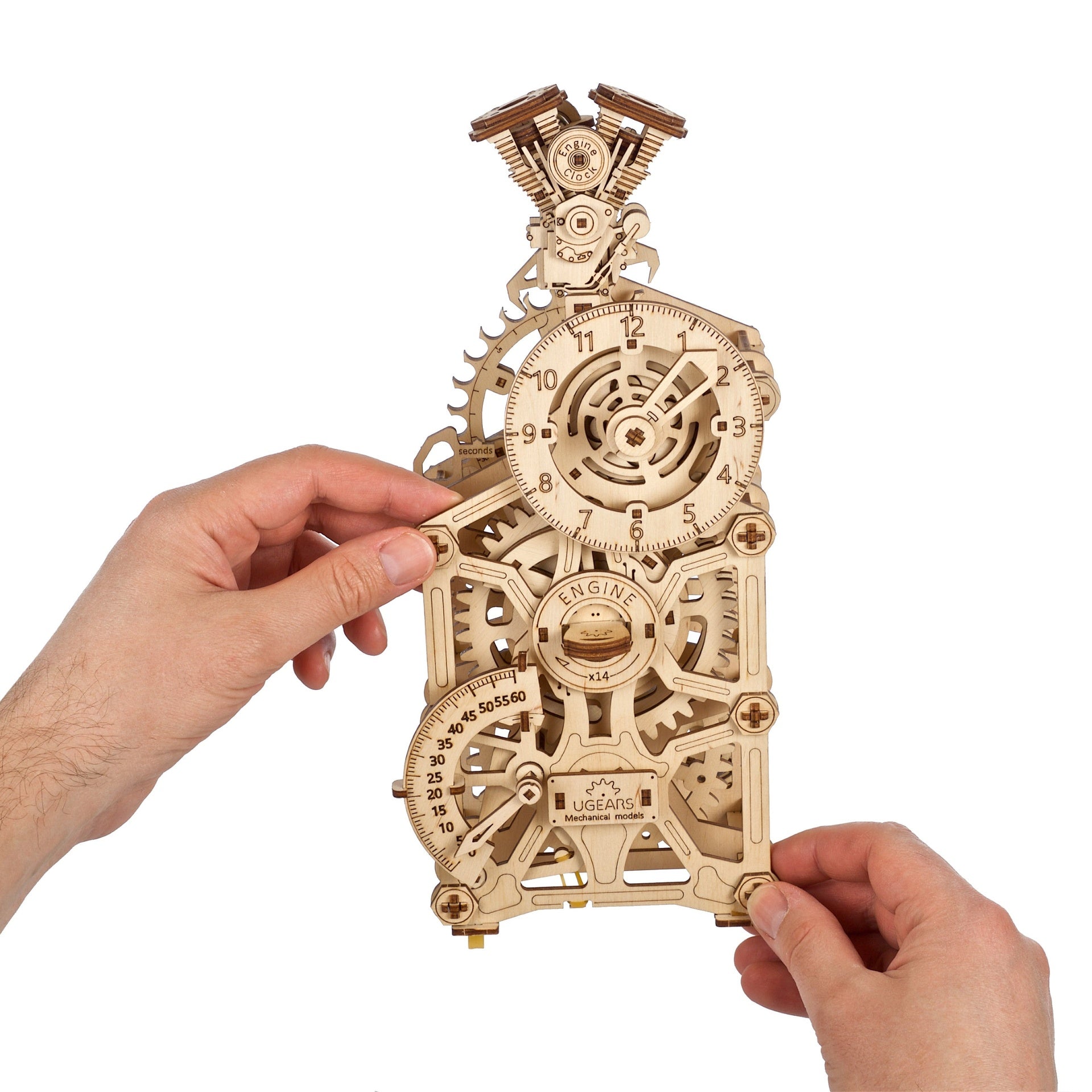ugears-engine-clock-orologio-meccanico-da-tavolo-a-motore-con-pendolo image 4