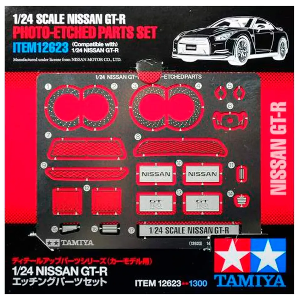 ak-interactive-1-24-nissan-gt-r-photo-etched-parts-set-dettagli-in-fotoincisione image 1