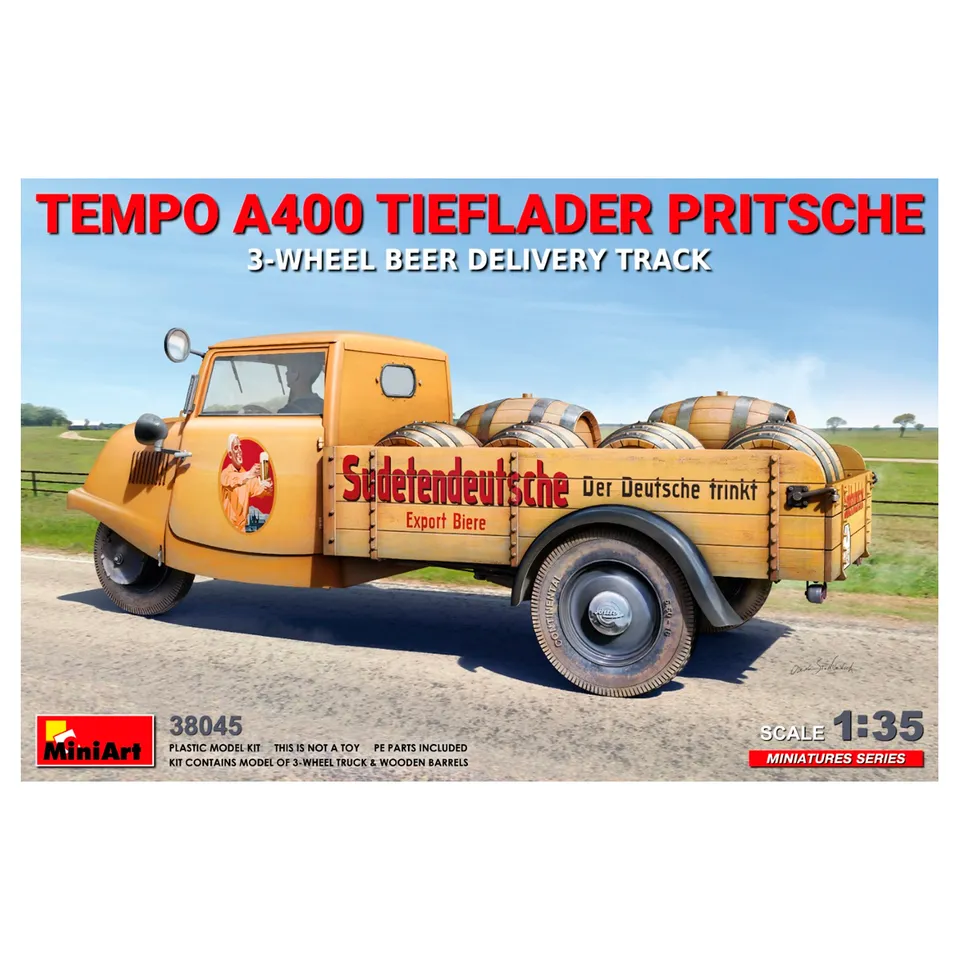 ak-interactive-1-35-tempo-a400-tieflader-pritsche-3-wheel-beer-delivery-truck-ki image 1