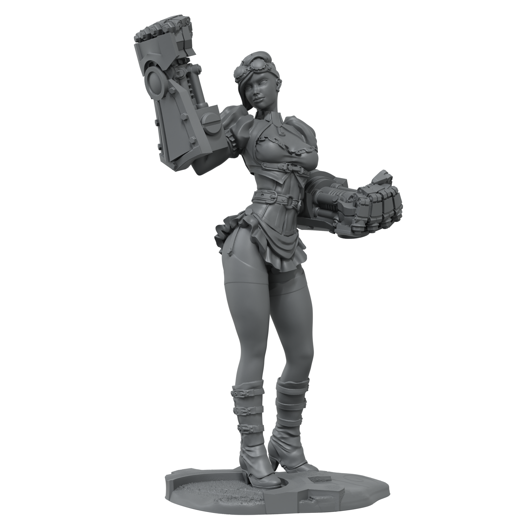 scale75-nancy-steelpunch-miniatura-75mm-resina-e-metallo-bianco-steam-wars image 2