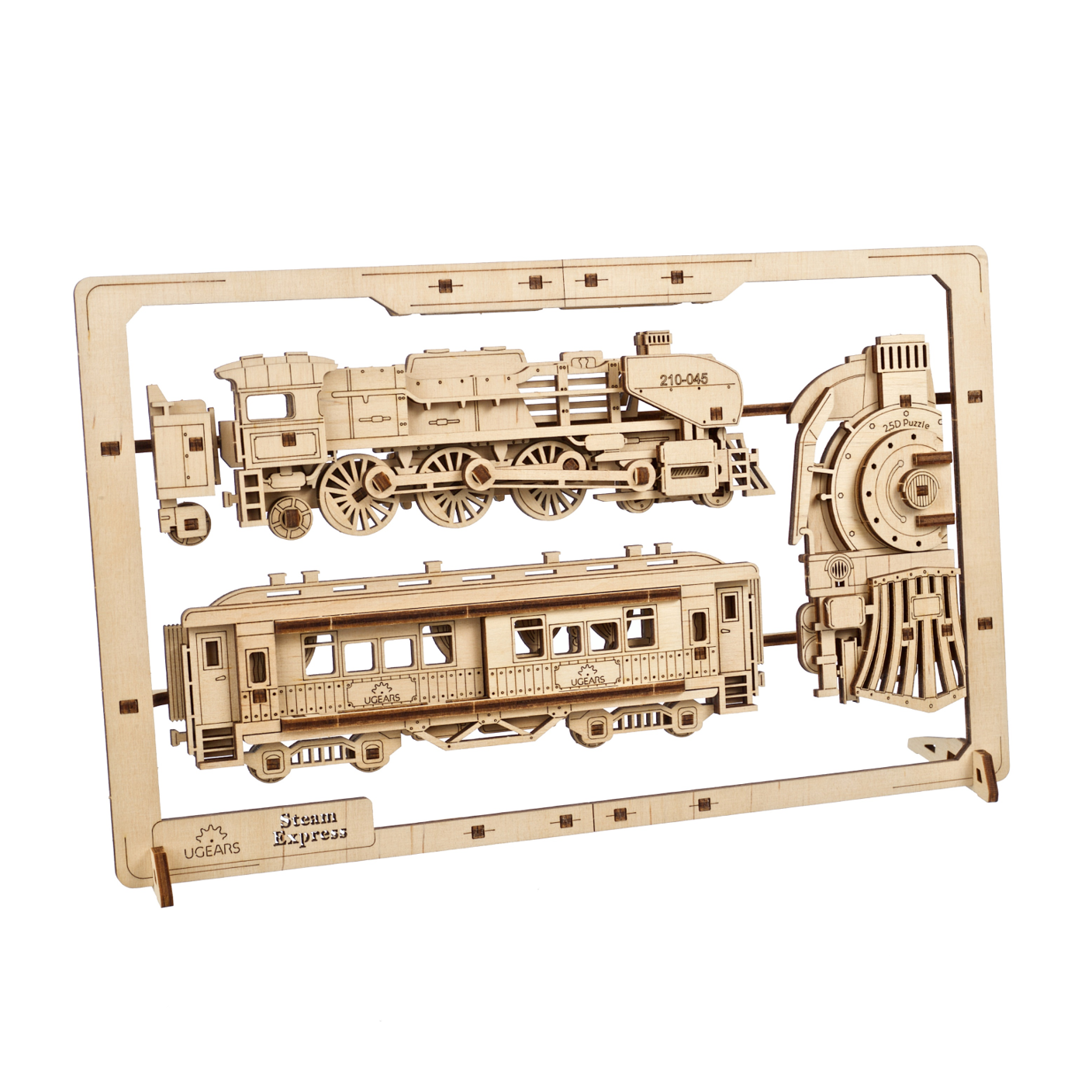 ugears-steam-express-kit-di-modellismo-2-5d-puzzle-in-legno image 2