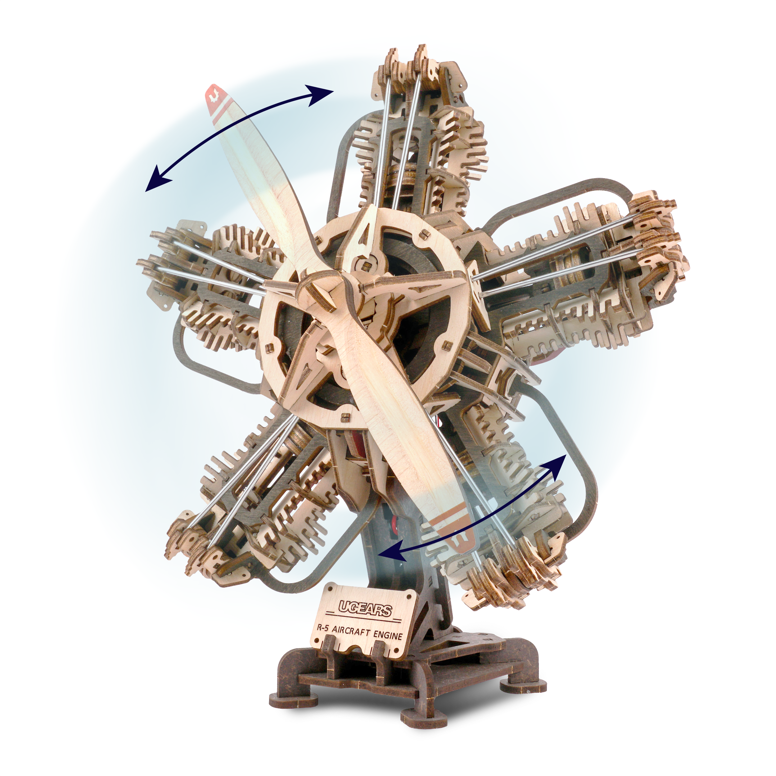 ugears-r-5-aircraft-engine-kit-modellismo-motore-radiale-5-cilindri image 2