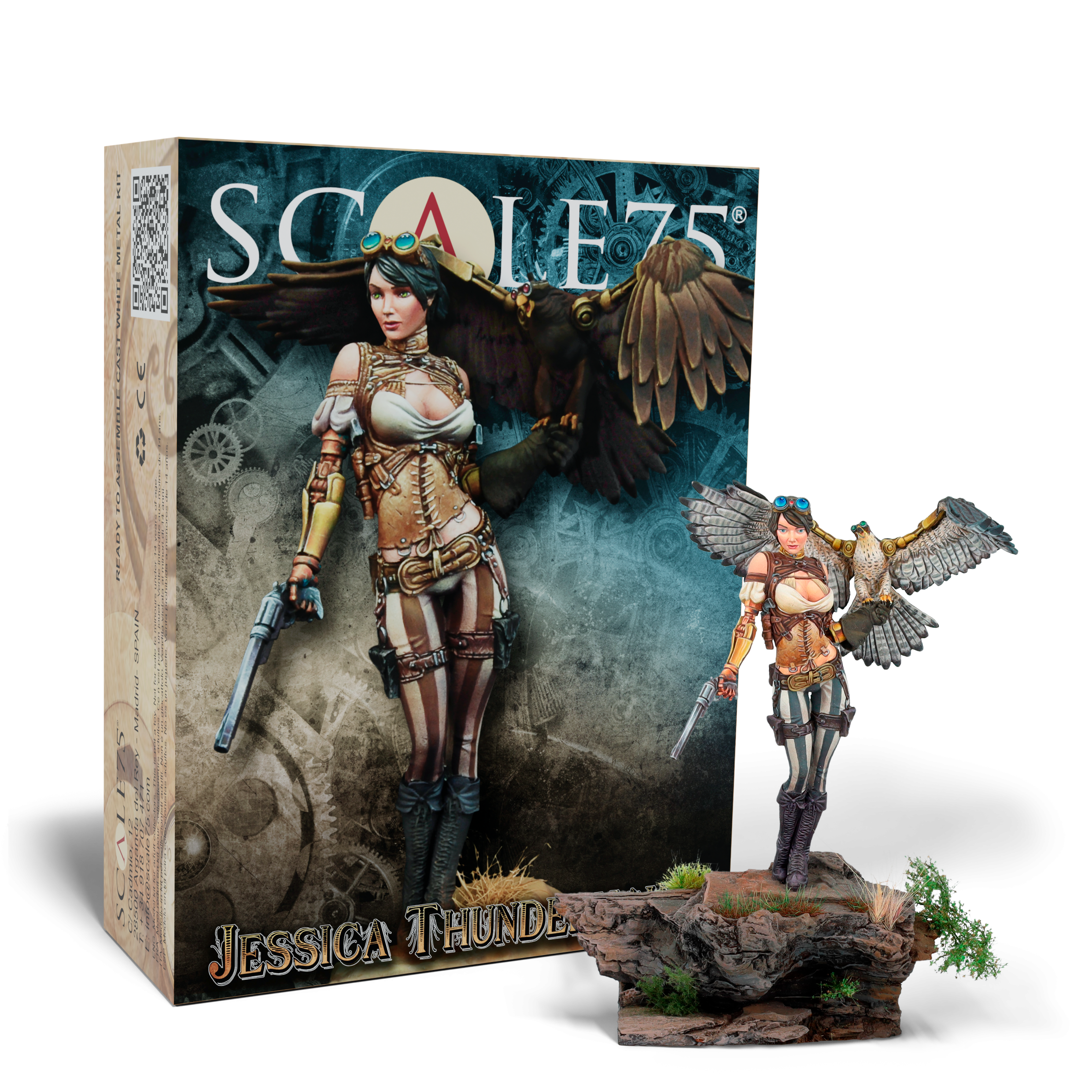 scale75-jessica-thunderhawk-75mm-miniatura-metallo-bianco-steam-wars image 1