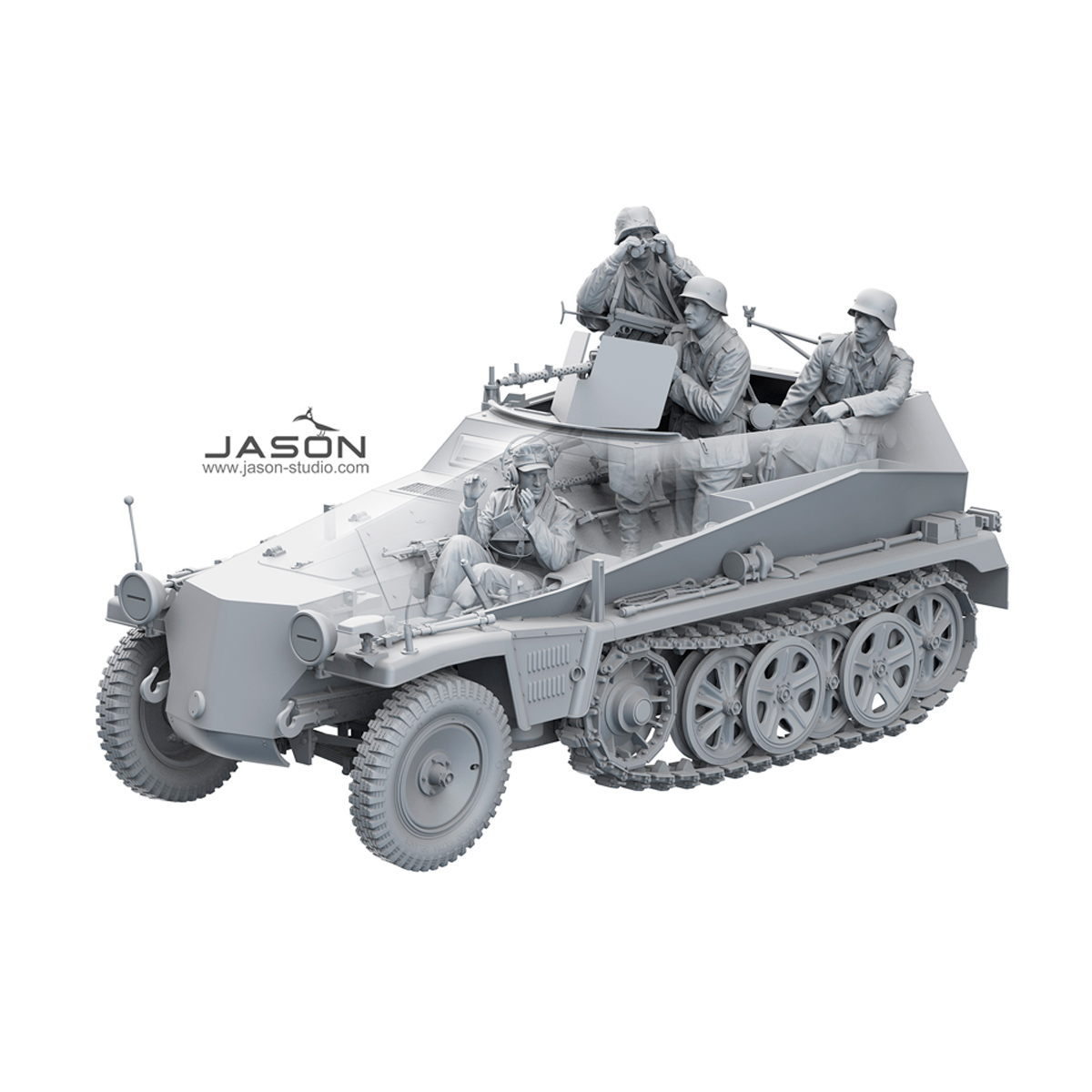 ak-interactive-equipaggio-sd-kfz-250-1-ausf-a-half-track-tedesco-in-scala-1-16 image 2