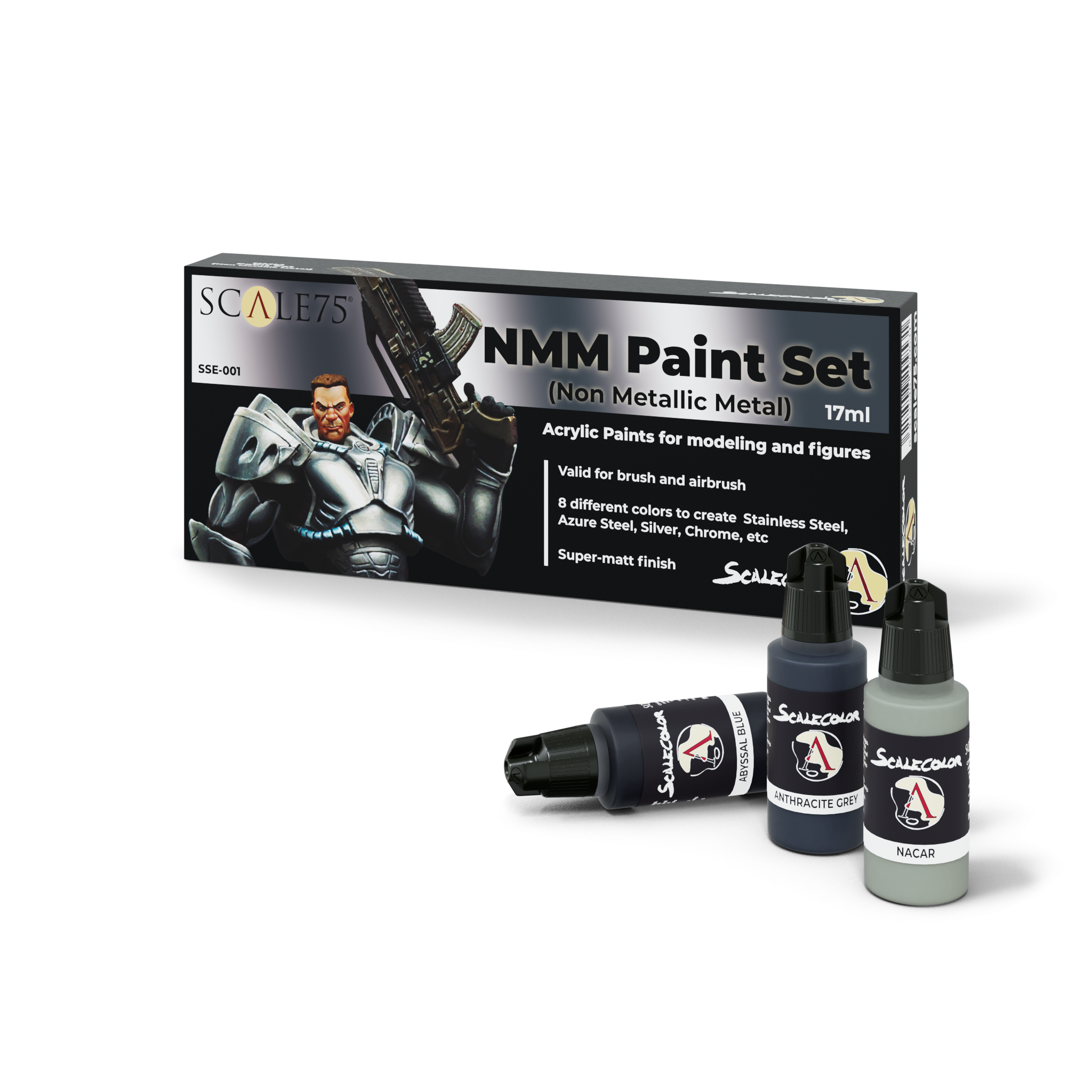 scale75-nmm-paint-set-steel-set-pitture-effetto-acciaio-non-metallico-scalecolor image 1