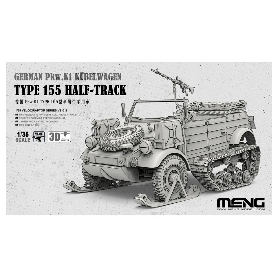 ak-interactive-1-35-german-pkw-k1-kubelwagen-type-155-half-track-kit-veicolo-mil image 1
