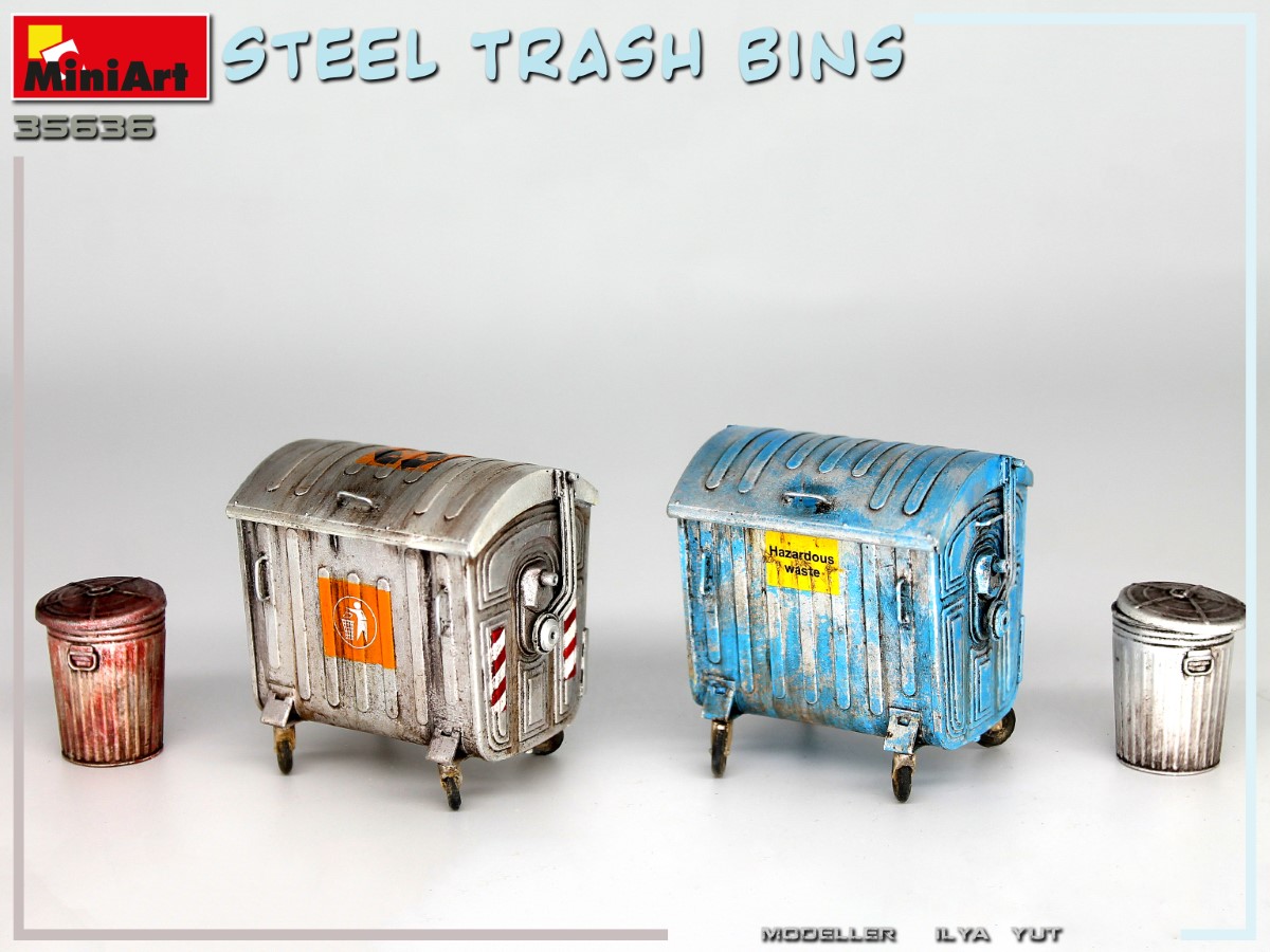 ak-interactive-1-35-steel-trash-bins-set-di-bidoni-metallici-per-diorami image 3