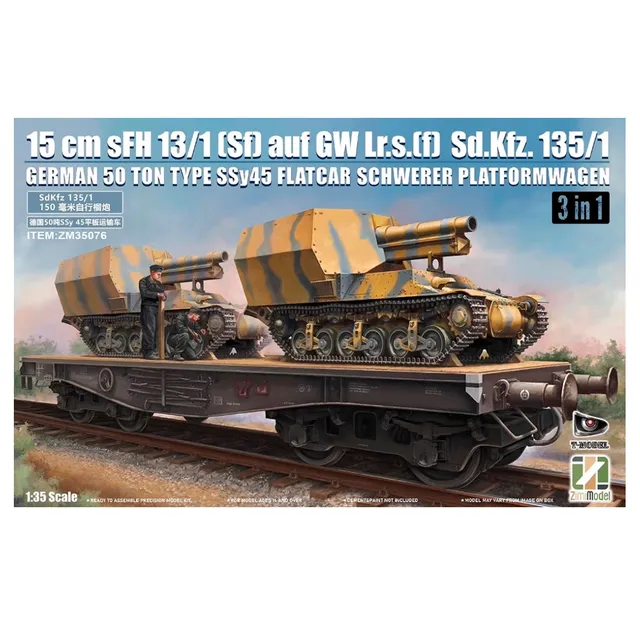 ak-interactive-1-35-sd-kfz-135-1-flatcar-ssy45-schwerer-platformwagen-3-in-1 image 1