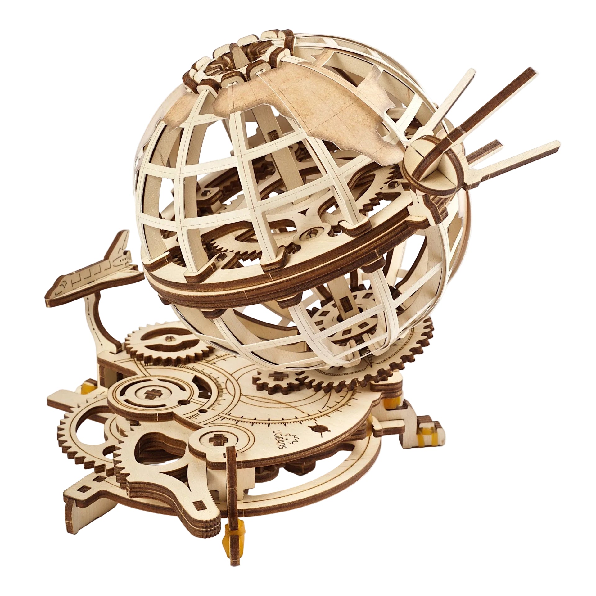 ugears-globus-mappamondo-meccanico-in-legno-da-costruire image 3