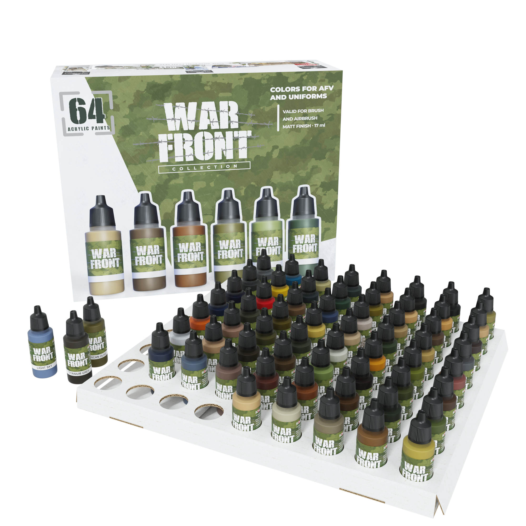 scale75-warfront-collection-64x17ml-set-completo-colori-militari image 1
