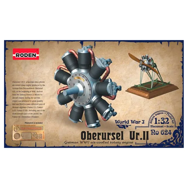 ak-interactive-1-32-oberursel-ur-ii-kit-motore-aeronautico-tedesco-wwi-raffredda image 1