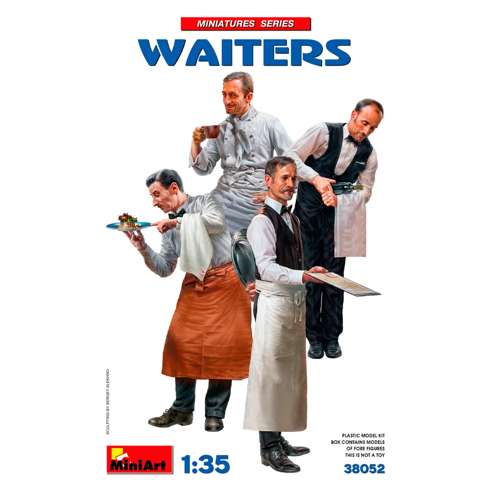 ak-interactive-1-35-waiters-set-di-figure-camerieri-da-costruire-e-dipingere image 1