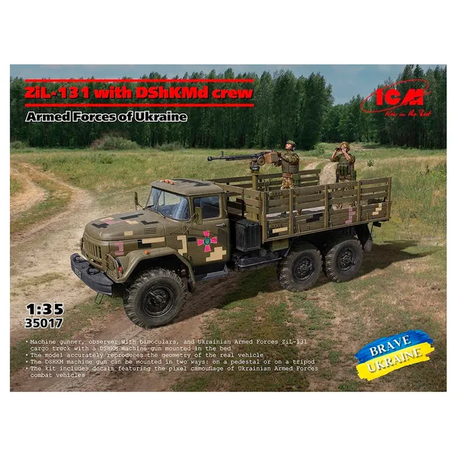 ak-interactive-1-35-zil-131-dshkmd-ucraina-kit-camion-militare-modellismo image 1