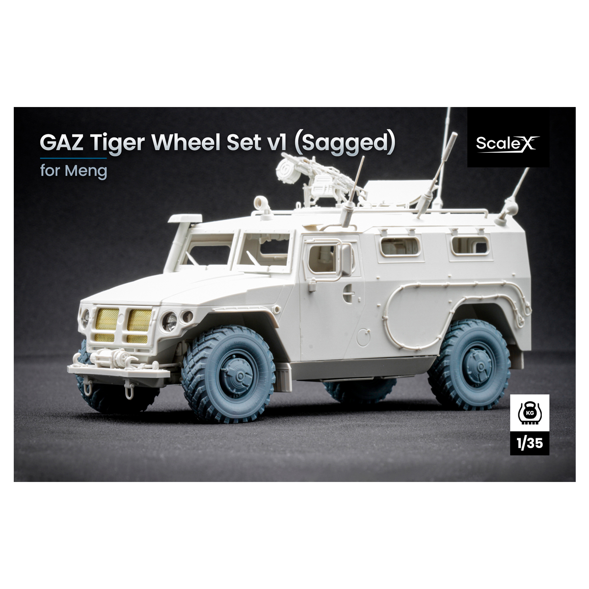 ak-interactive-gaz-tiger-v1-weighted-wheel-set-1-35-set-ruote-per-modellismo image 1