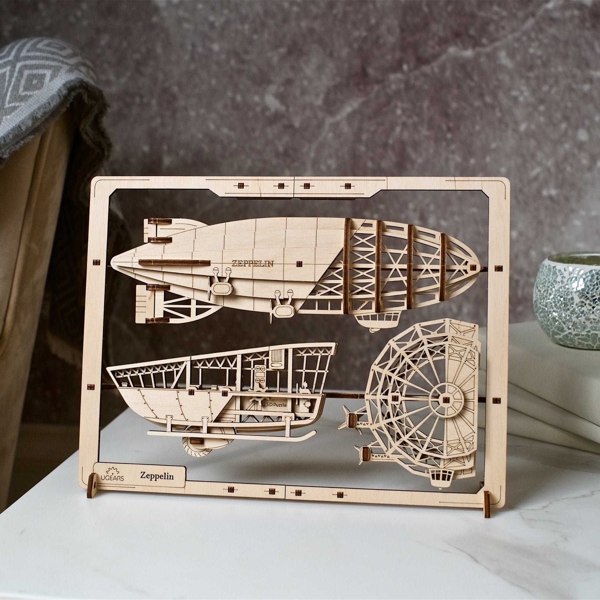 ugears-zeppelin-puzzle-2-5d-in-legno-serie-u-mini image 7